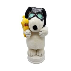 Vintage Santa's Best Peanuts Snoopy as Flying Ace & Woodstock 17" Tested Works